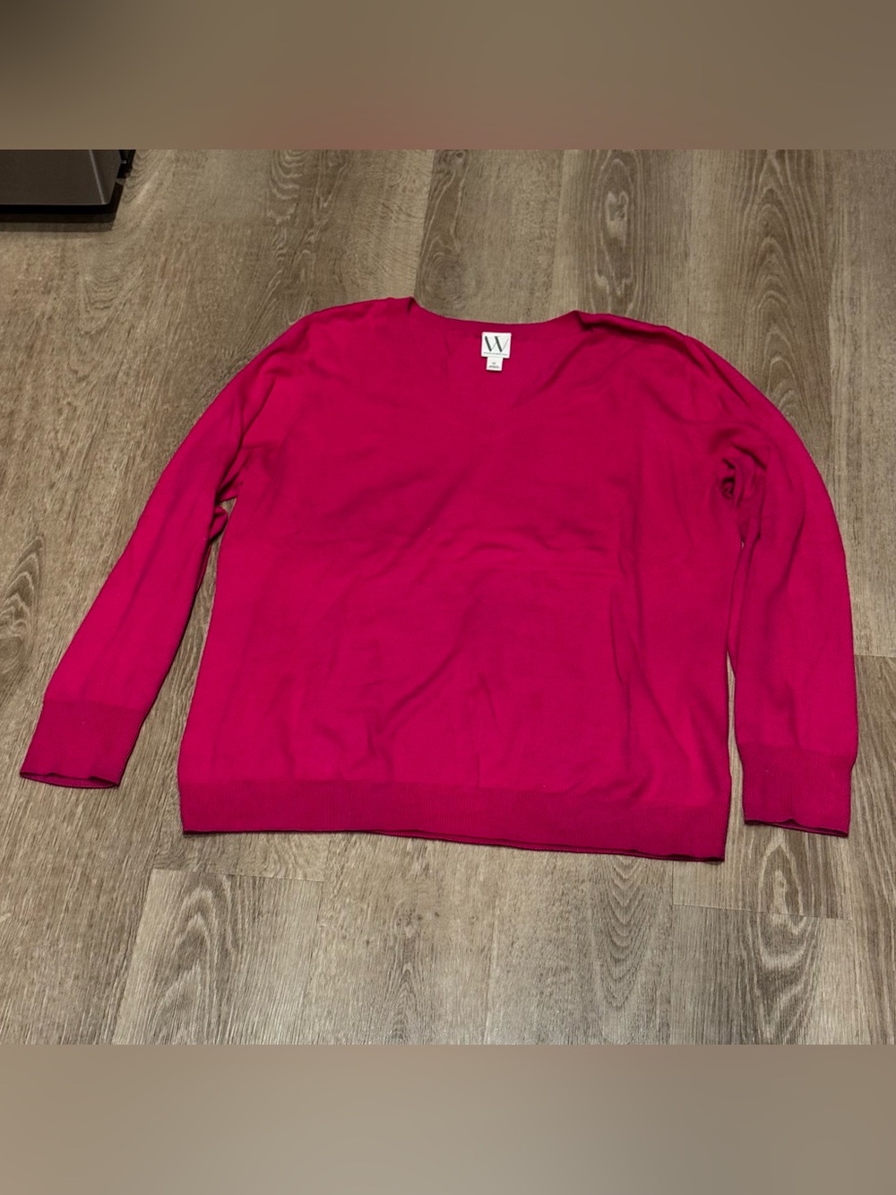 Worthington Women's V-Neck Sweater in Bright Pink
